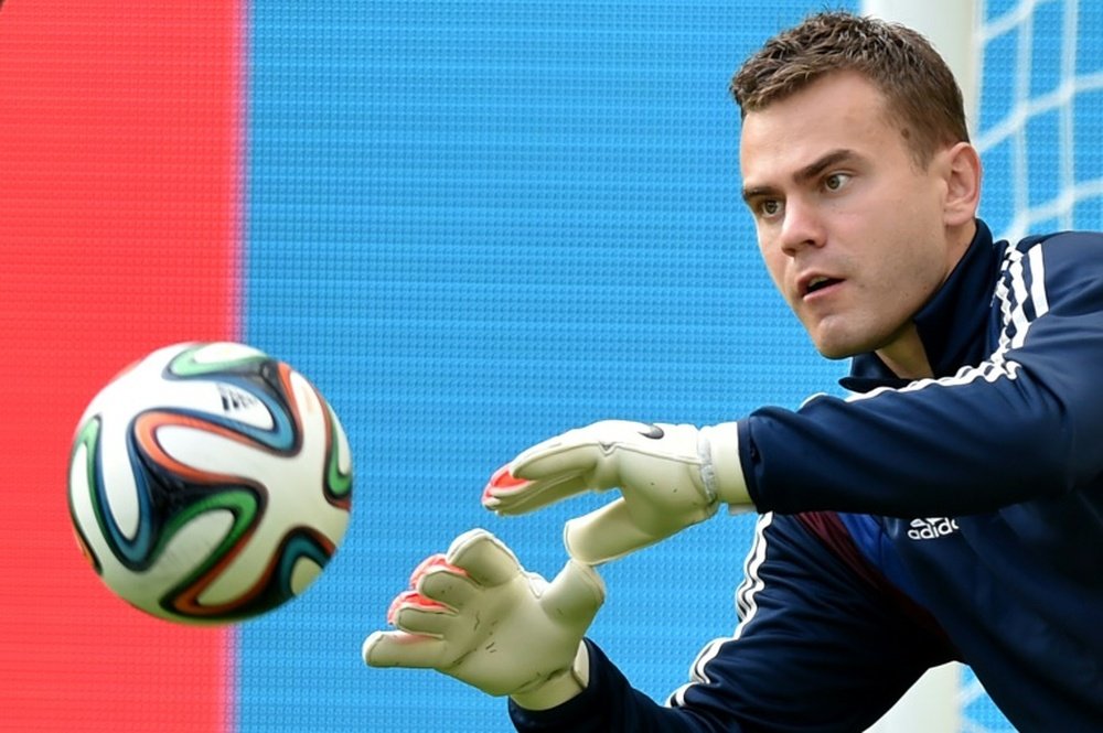 Russias goalkeeper Igor Akinfeev, seen during a training session at the Maracana Stadium in Rio de Janeiro, in June 2014, during the FIFA World Cup