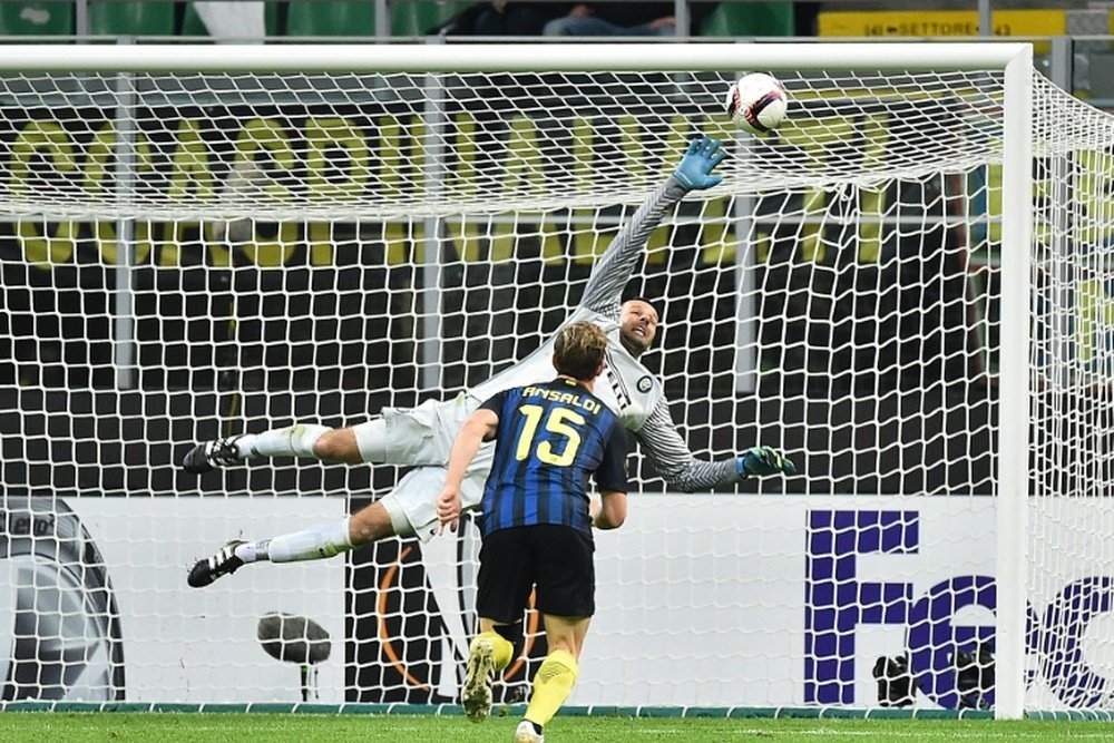 Handanovic salvó al Inter de un nuevo mal resultado en el Giuseppe Meazza. AFP