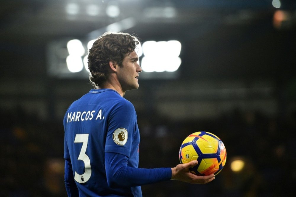 Marcos Alonso has been linked with a possible move to his childhood club. AFP