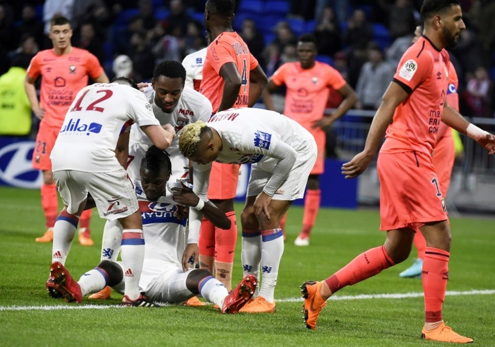 Traore got the only goal of the game in Lyon's win. AFP