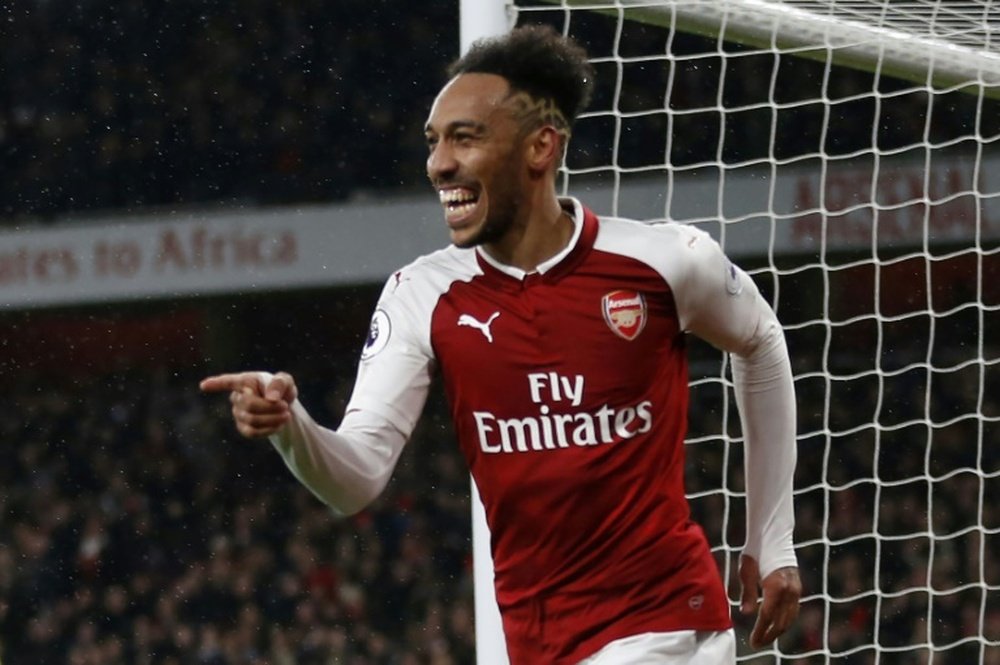 Aubameyang est heureux à Arsenal. AFP
