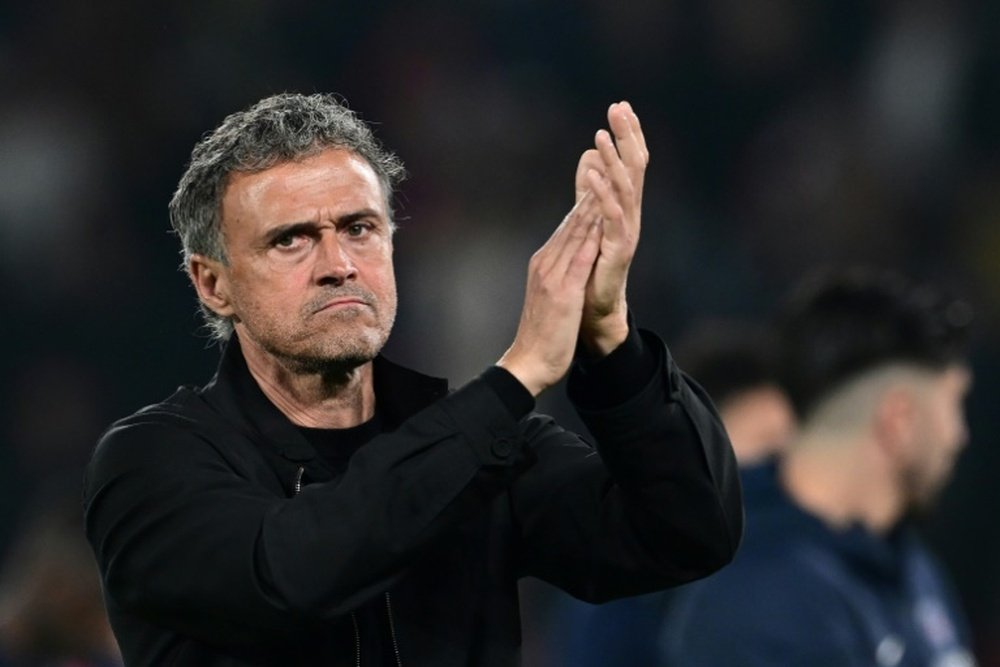 Luis Enrique was frustrated by a question on PSG's UCL exit. AFP