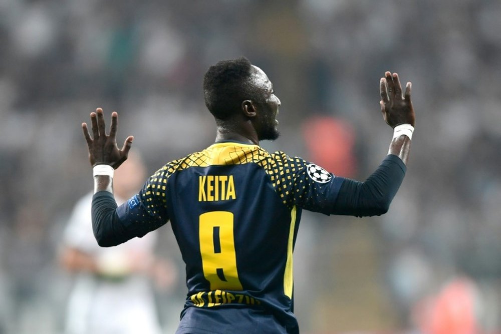 Naby Keïta permanecerá en el RB Leipzig hasta final de temporada. AFP
