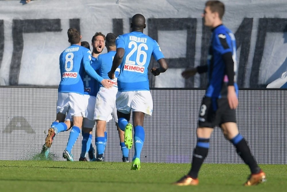 Mertens' goal sent Napoli four points clear at the summit of Serie A. AFP