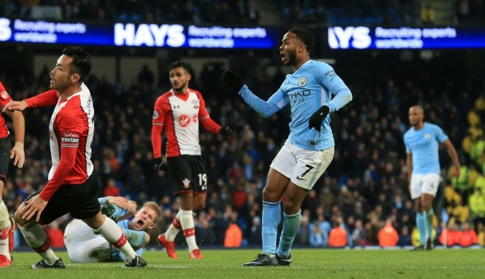 Sterling broke Saints' hearts with a goal at the death at the Etihad earlier this season. AFP
