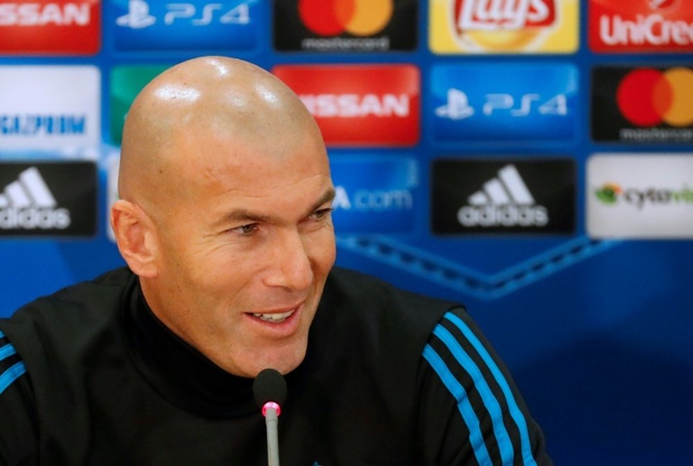 Zidane se mostró muy satisfecho tras el 0-6. AFP