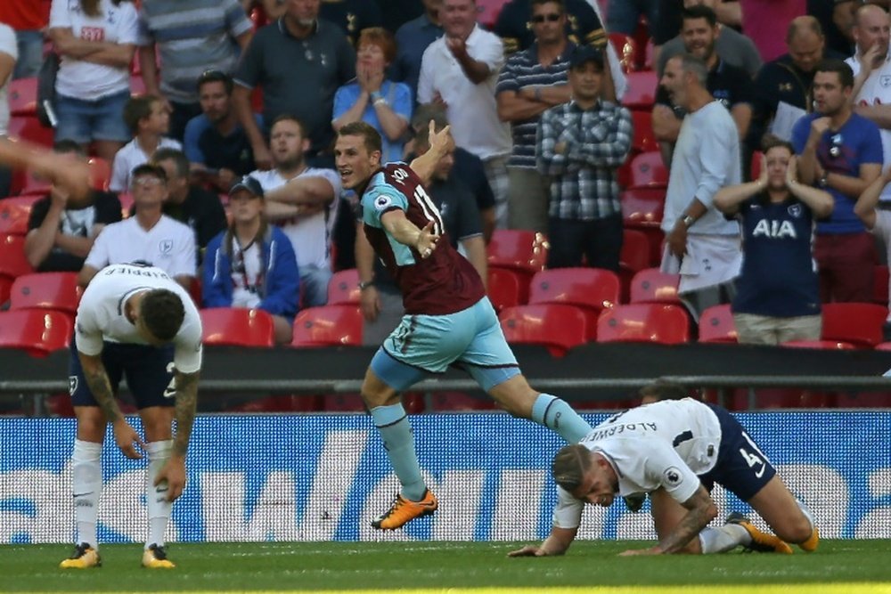 O Tottenham empatou a uma bola com o Burnley. AFP