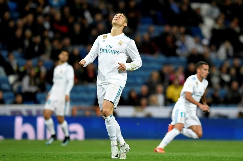 Cristiano sigue sin marcar en Liga en el Bernabéu. AFP