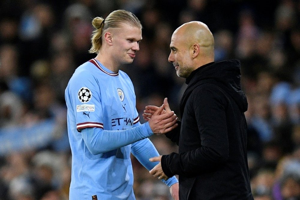 Guardiola explica porque substituiu Haaland. AFP