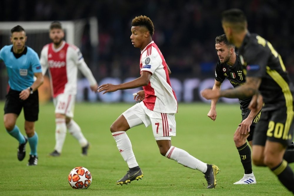 David Neres in Champions League action against Juventus. AFP