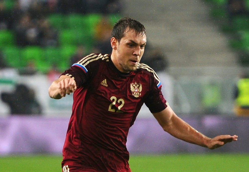 Russias Artyom Dzyuba during a friendly against Hungary in 2014