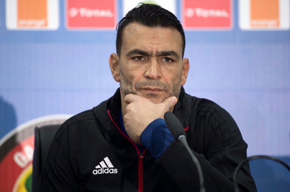 Egypt team captain Essam El-Hadary attends a press conference on January 16, 2017. AFP