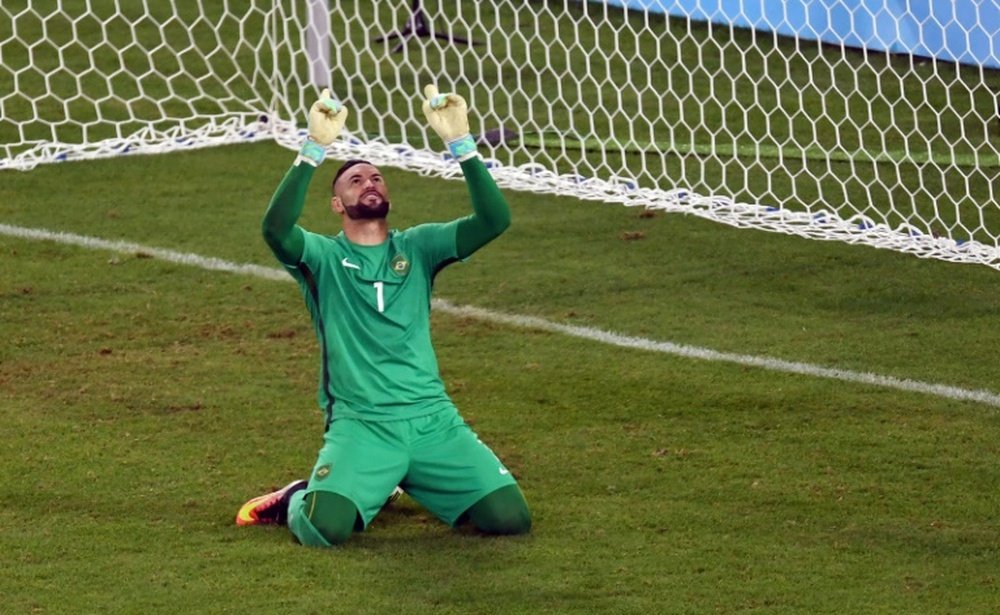 Brazils goalkeeper Weverton, pictured after making a save during the penalty shoot-out of the Rio 2016 Olympic Games, will feature in World Cup qualifiers