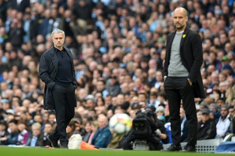 Mourinho and Guardiola have had plenty of run-ins in the past. AFP