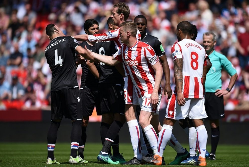 Stoke were relegated with a week to spare. AFP