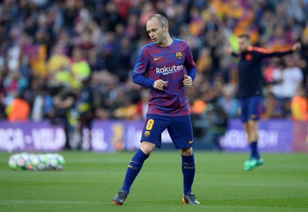 Iniesta was offered a yellow submarine by Villarreal. AFP