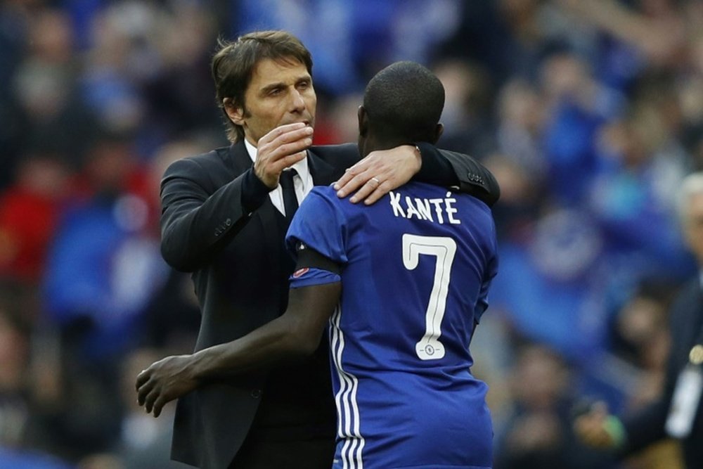 Antonio Conte est très satisfait de la performance de Kanté. AFP