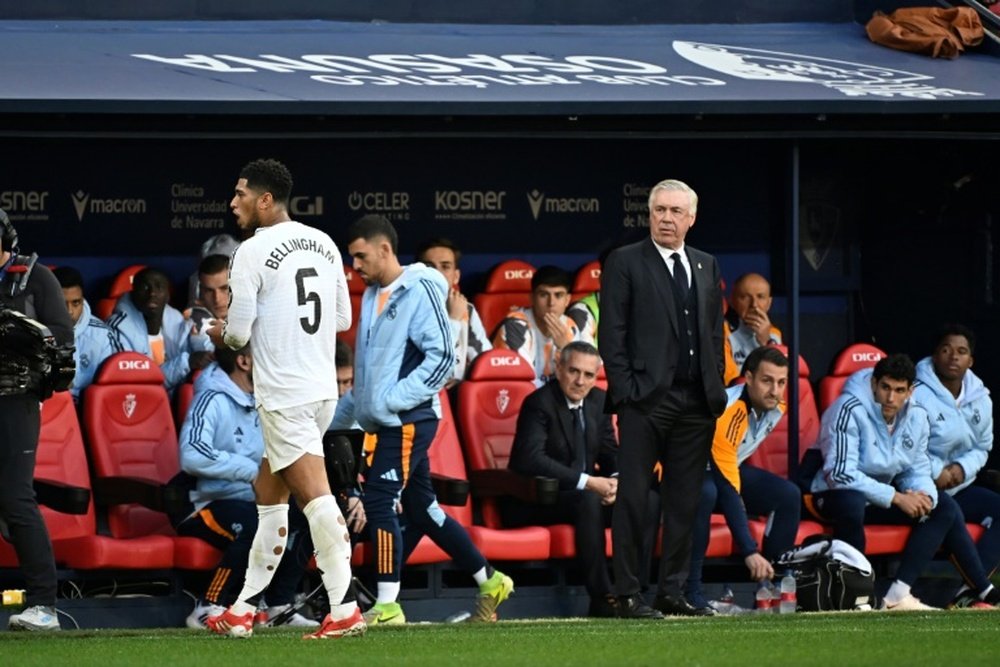 Bellingham has been suspended for two matches following his red card against Osasuna. AFP