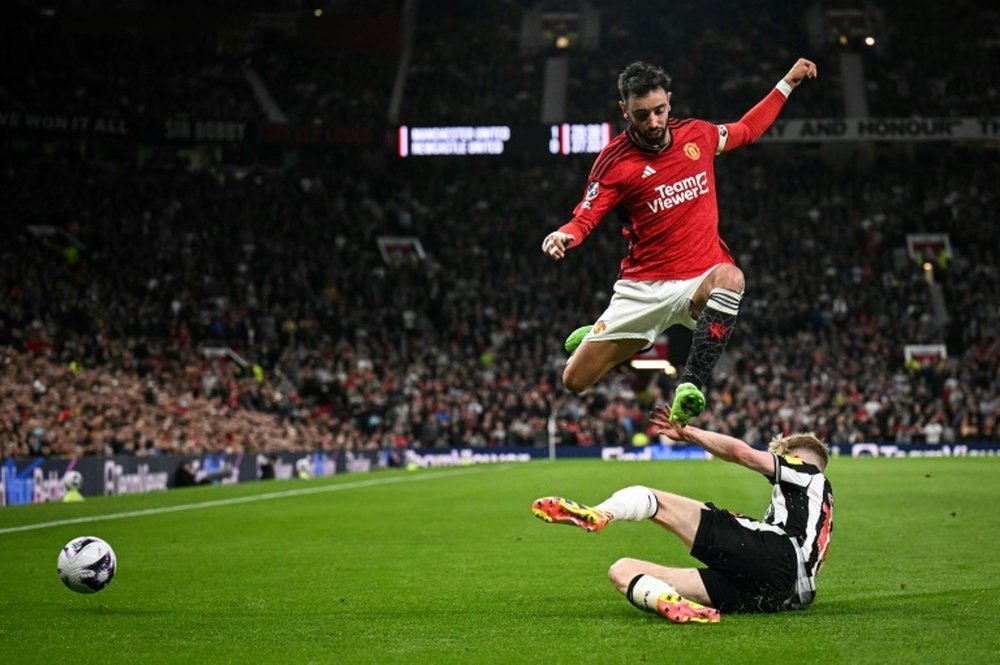 Fernandes scored a double in United's 3-0 victory over Leicester on Sunday. AFP