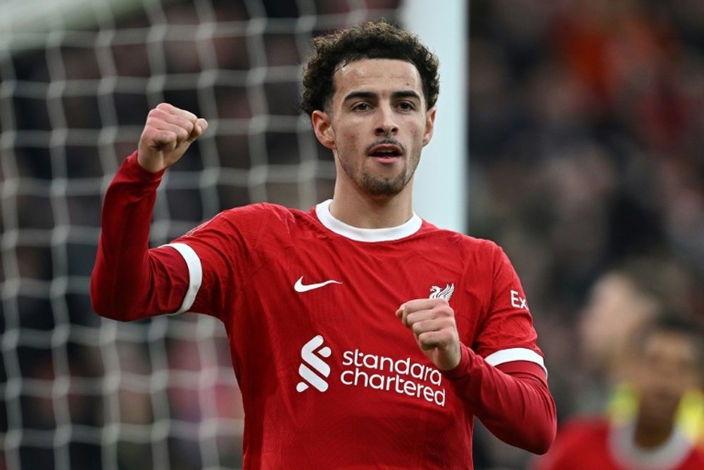 Curtis Jones has scored five goals for Liverpool this season. AFP