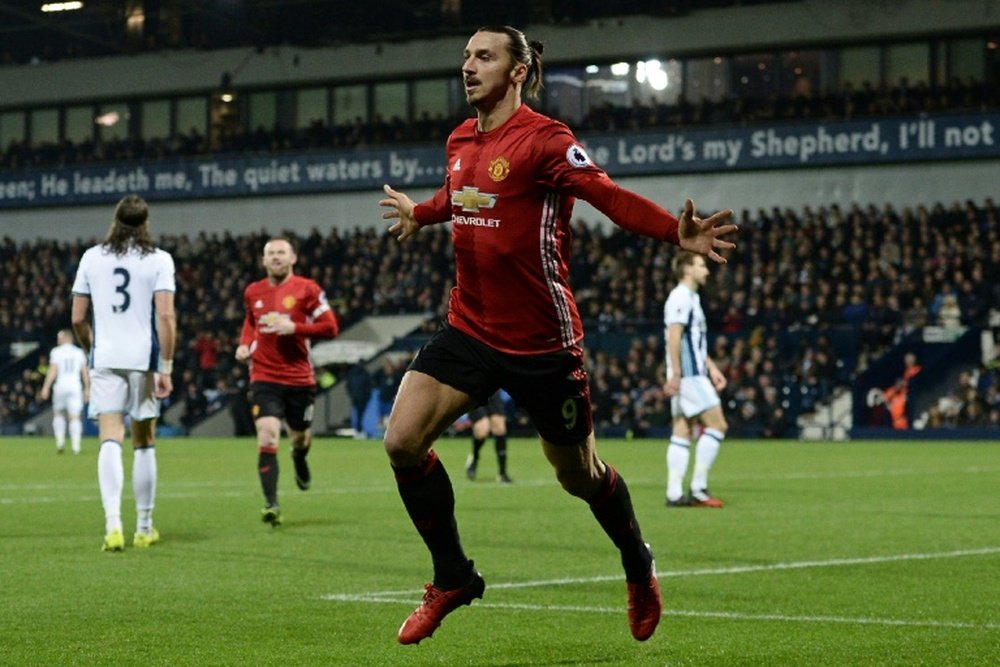 Zlatan celebrating a goal. AFP