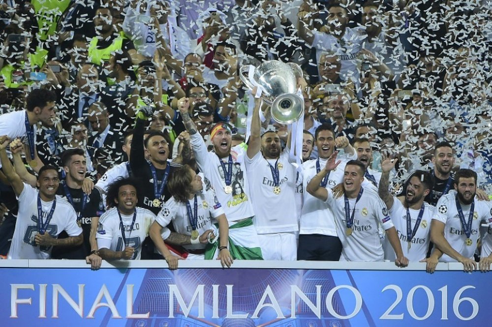 Madrid celebrate their Champions League victory. AFP