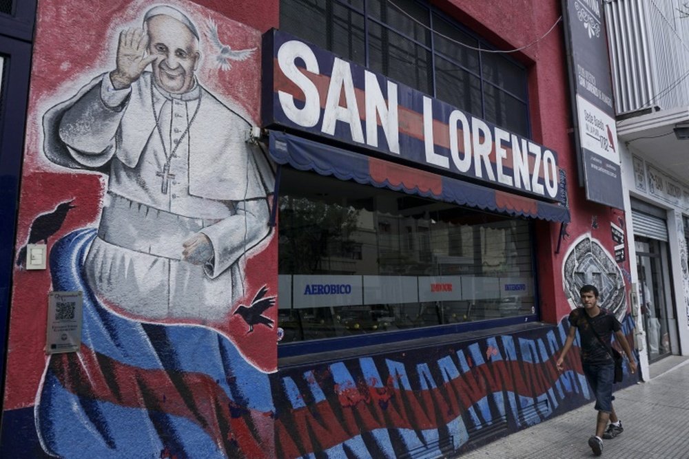 El caos en el vestuario de San Lorenzo. AFP