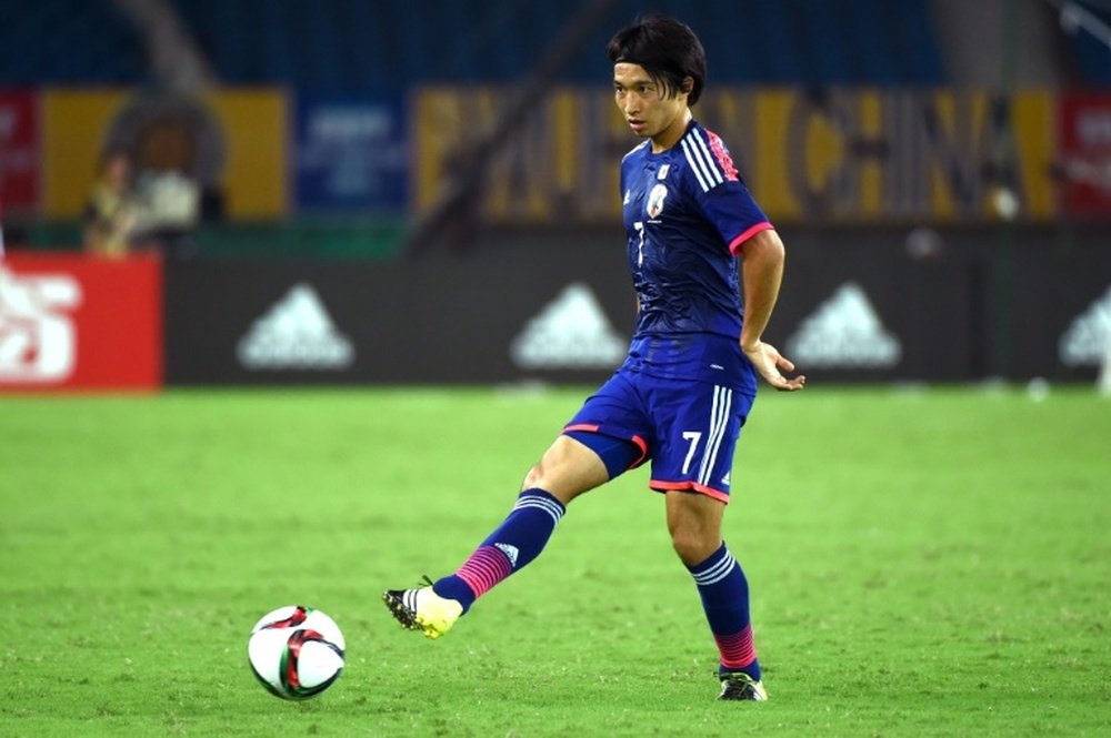 Japanese midfielder Gaku Shibasaki announced himself on the international stage with two goals. AFP