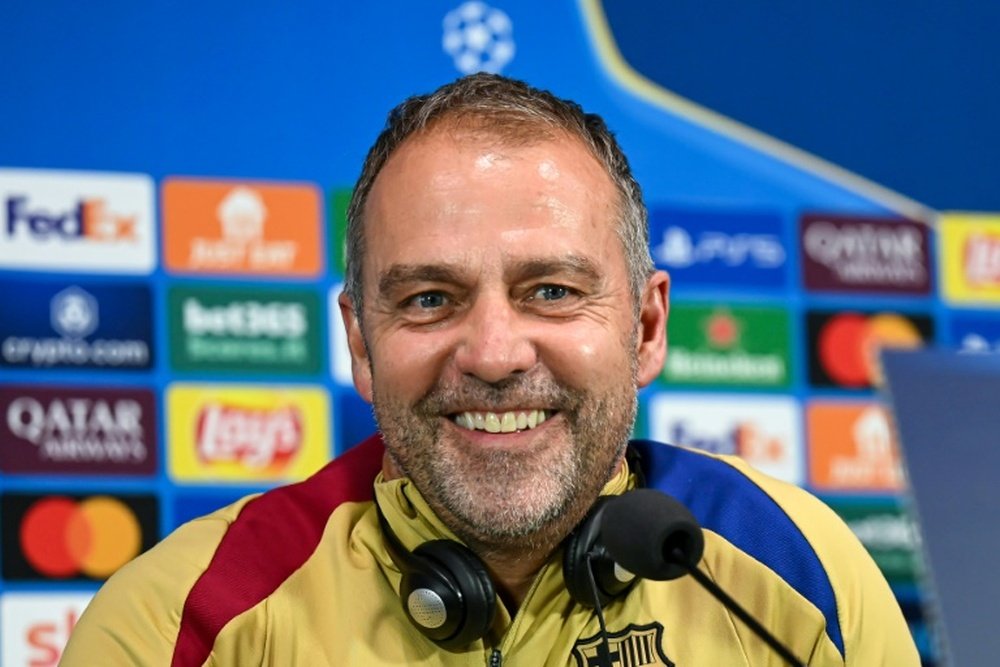 Flick, antes del Inter-Barça. AFP