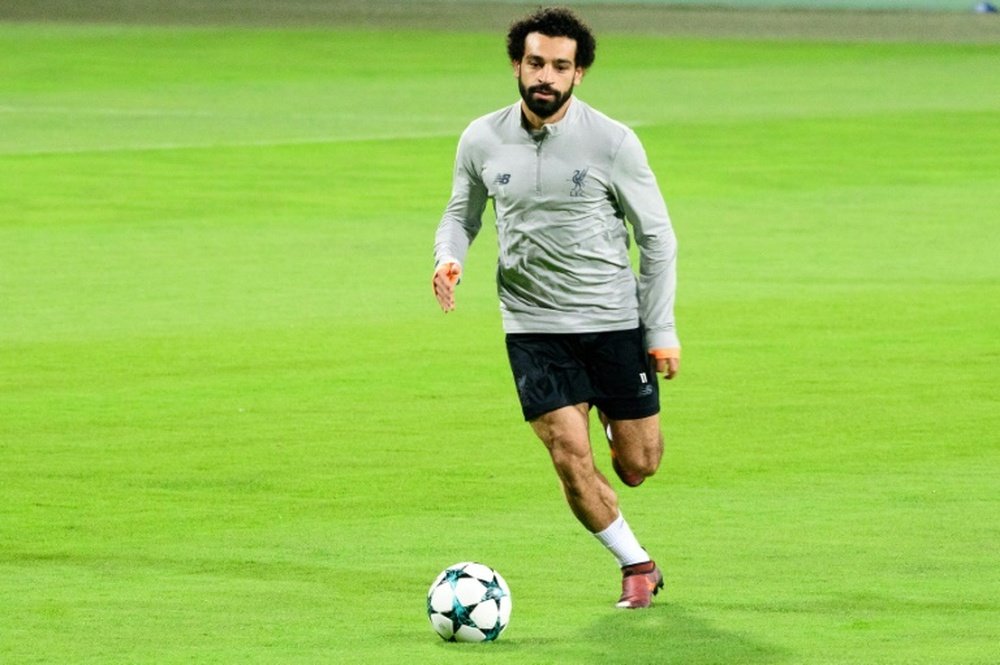 Salah is back in training with Liverpool. AFP
