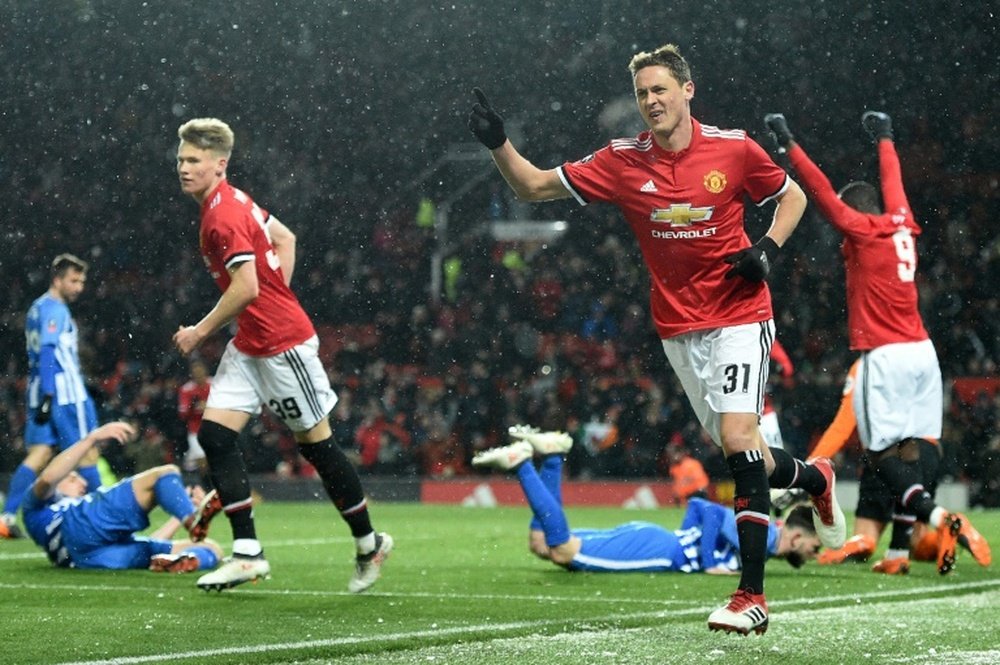 Matic's goal helped United progress to the semi-finals. AFP