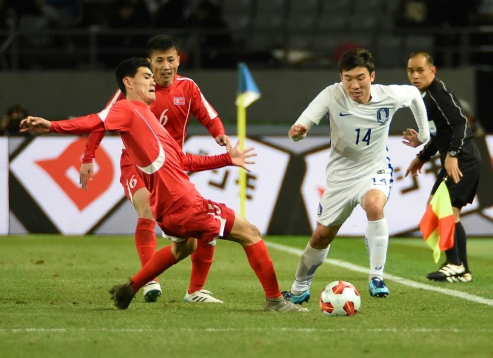 North Korea's footballers floored by South in Tokyo dust-up. AFP