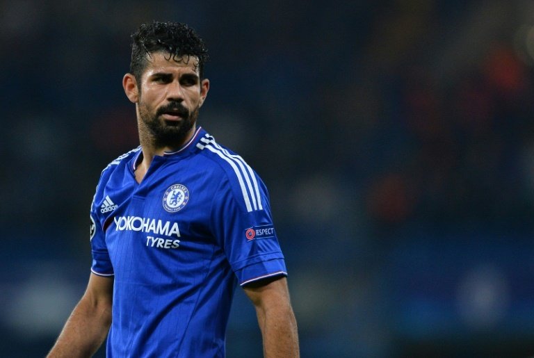 Chelseas Brazilian-born Spanish striker Diego Costa looks on during a UEFA Chamions league group stage football match between Chelsea and Dynamo Kiev at Stamford Bridge stadium in west London on November 4, 2015