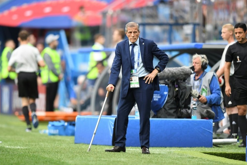 Tabárez puso en duda el partido contra Argentina. AFP