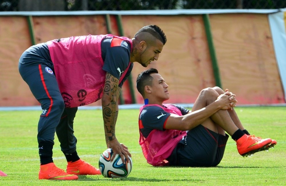 Sanchez et Vidal étaient dans les plans de Pelligrini. AFP