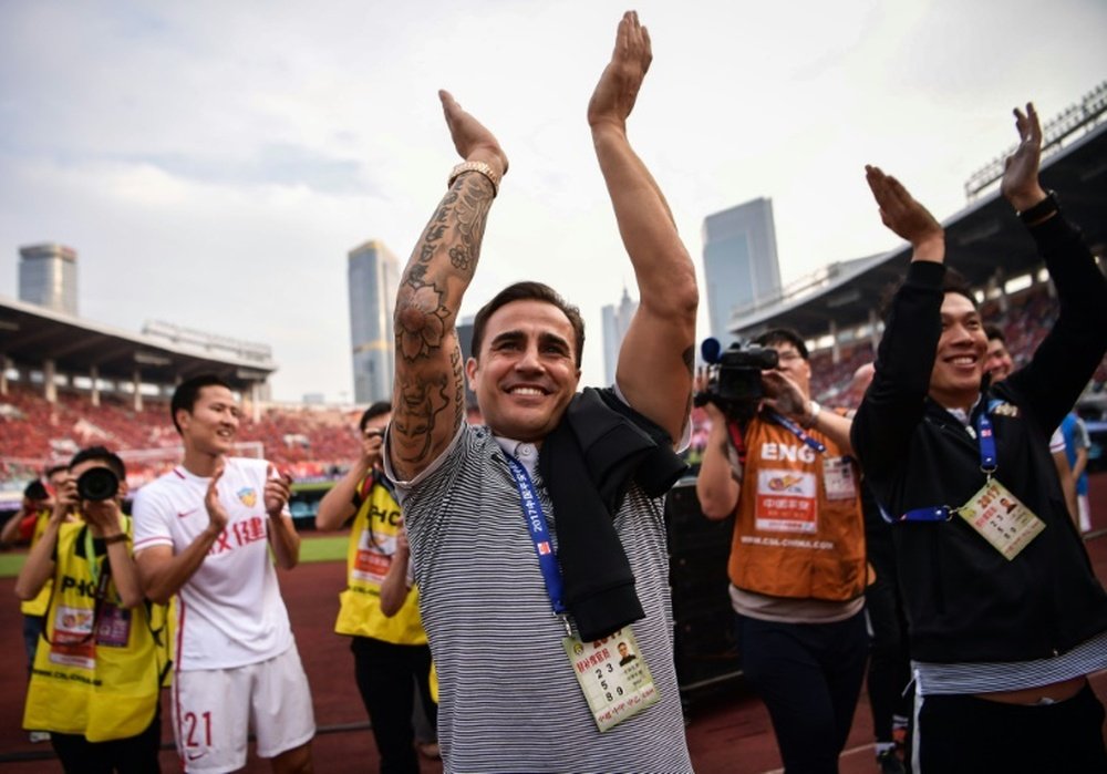 Cannavaro has resigned as coach of Tianjin Quanjian. AFP
