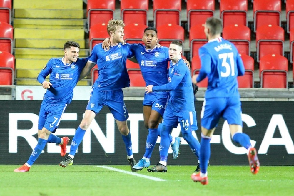 Rangers got themselves a 1-1 draw at Slavia Prague. AFP