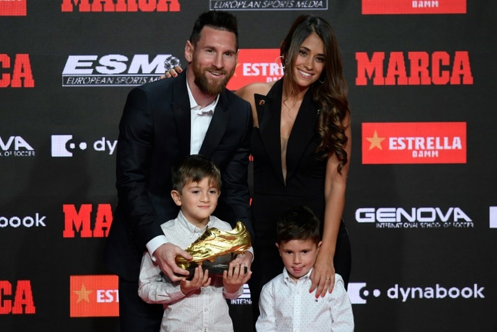 Messi recogió su sexta Bota de Oro. AFP