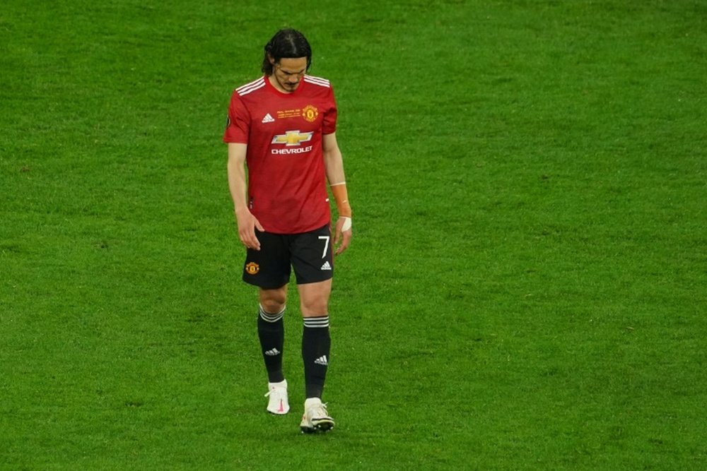 Cavani se despidió del Manchester United. AFP