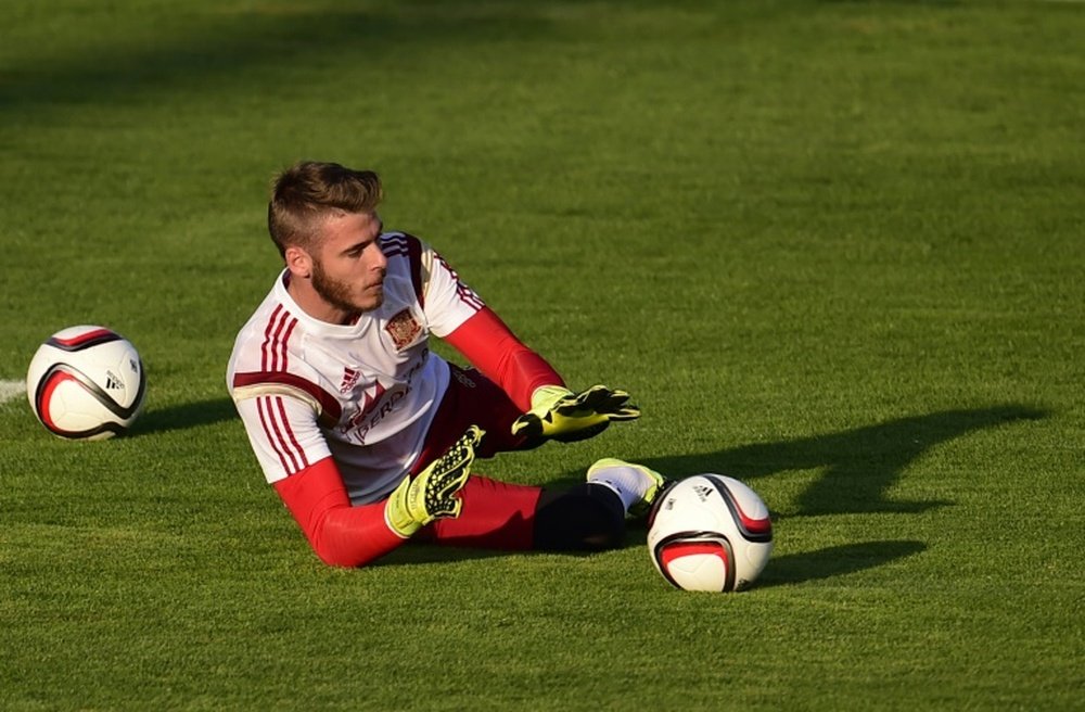 David de Gea trains with the Spanish national squad in Las Rozas, Spain, on September 2, 2015