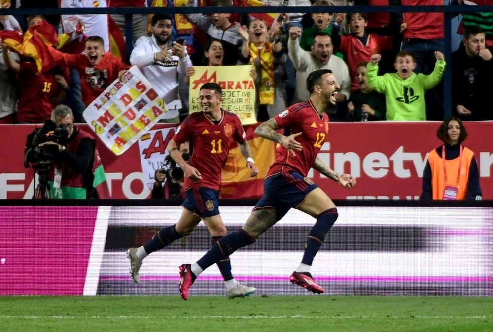 Joselu entre dans l'histoire de l'Espagne avec deux buts en quatre minutes .afp