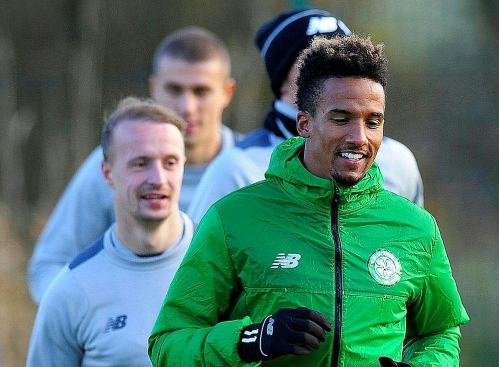 Scott Sinclair scored two goals during the CL Play-off against Astana. AFP