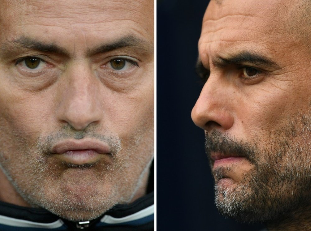 Manchester United manager Jose Mourinho (left) and Manchester City boss Pep Guardiola