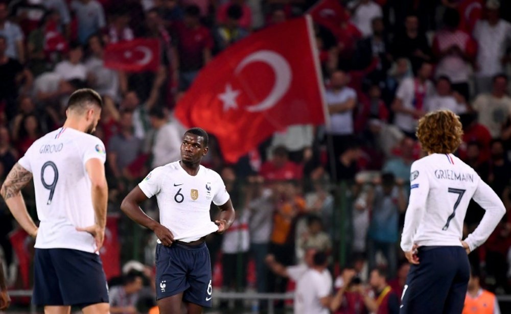 France limped to a disappointing defeat in Turkey. AFP
