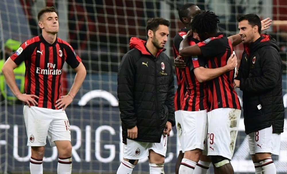 El Milan no disputará la próxima edición de la Europa League. AFP