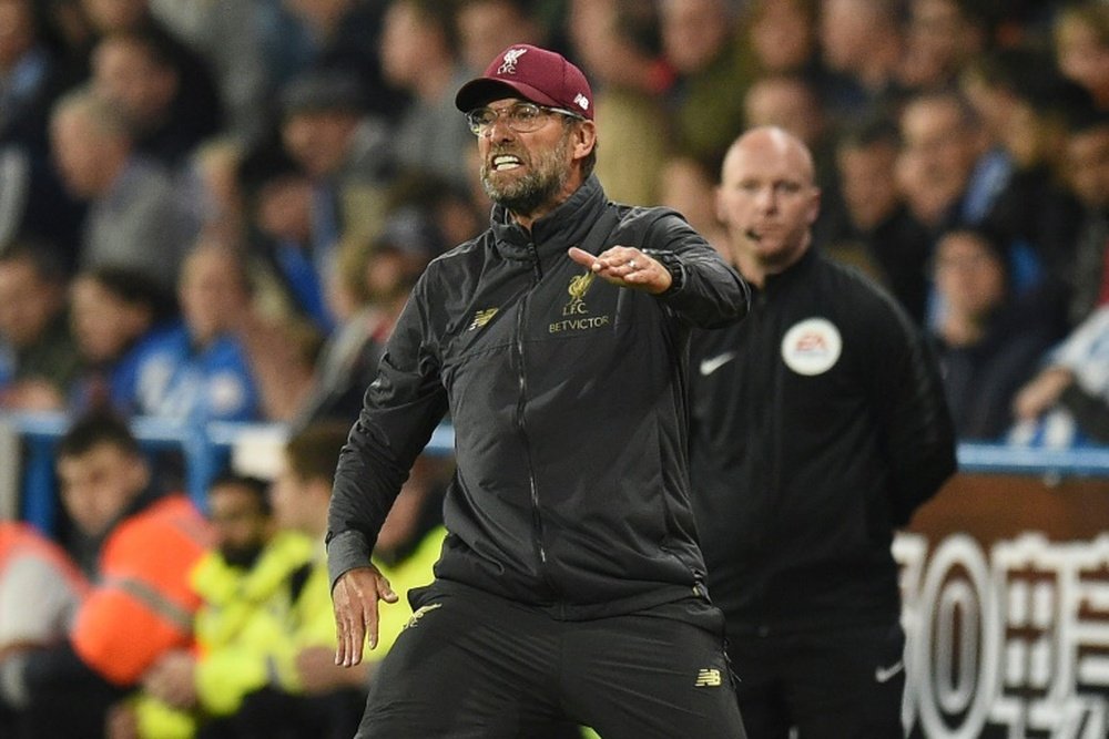 Klopp shows his frustration during his side's narrow 0-1 victory. AFP