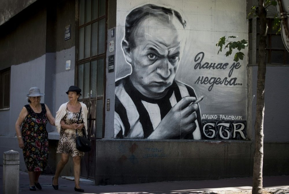 Street portraits are sprinkled across the city in Belgrade. AFP