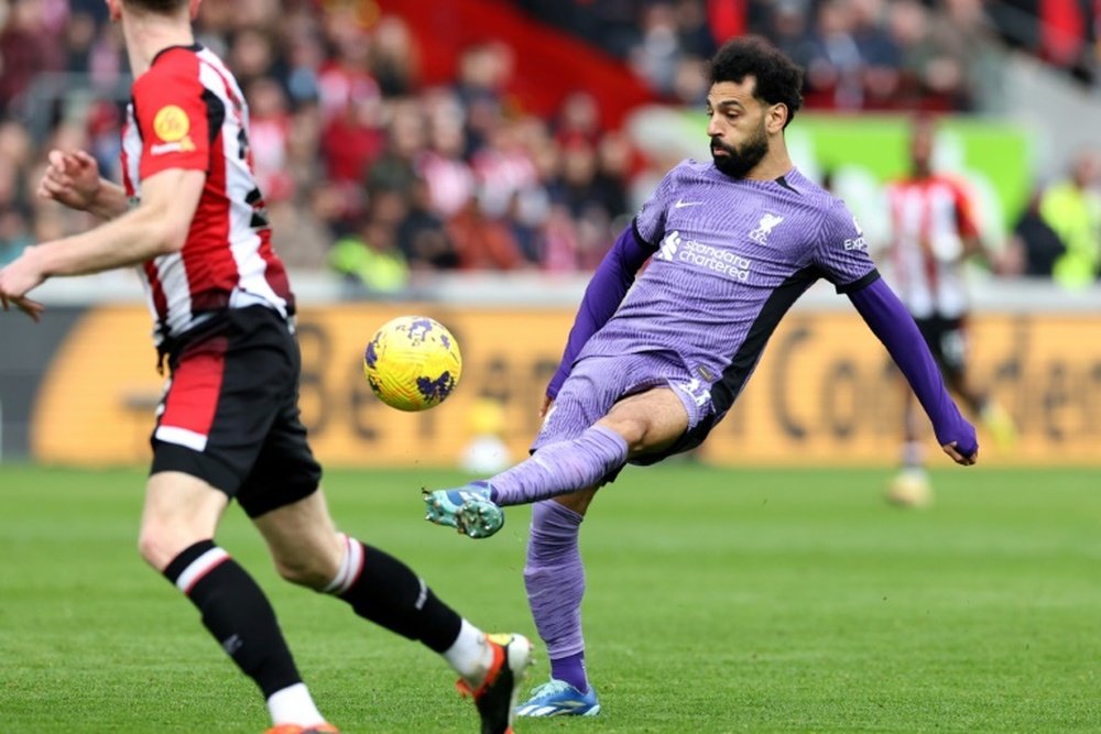 Mohamed Salah marked his return with a goal against Brentford. AFP