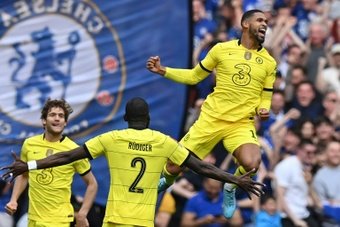 Mount scored as Chelsea made the FA Cup final. AFP