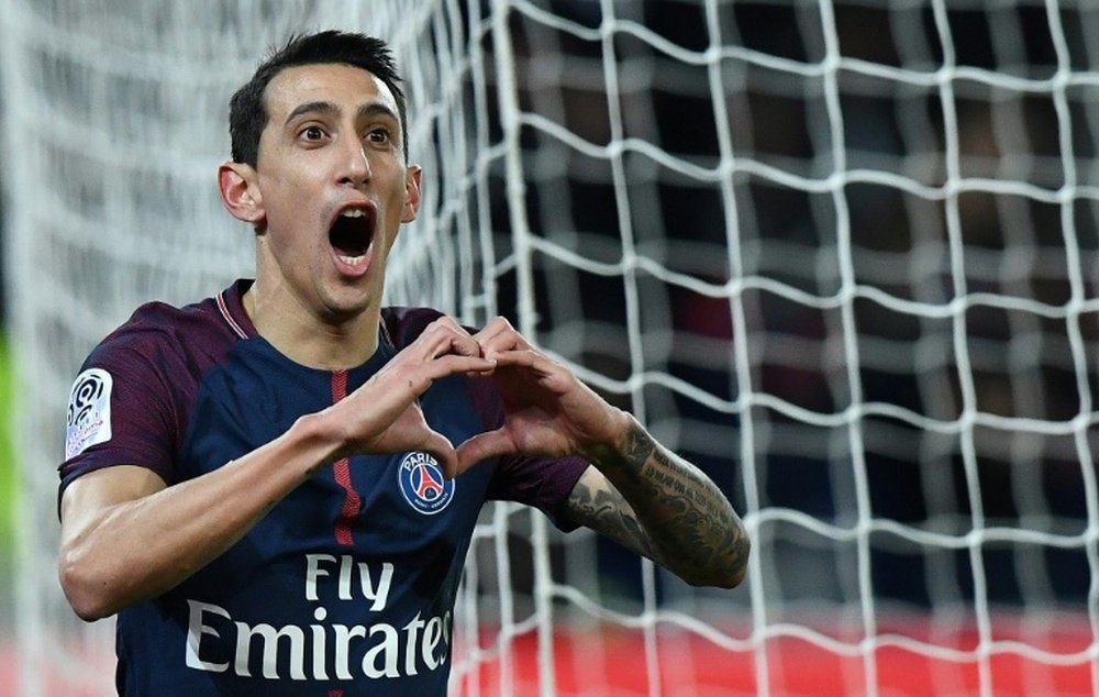 Di Maria opened the scoring for PSG from an offside position. AFP
